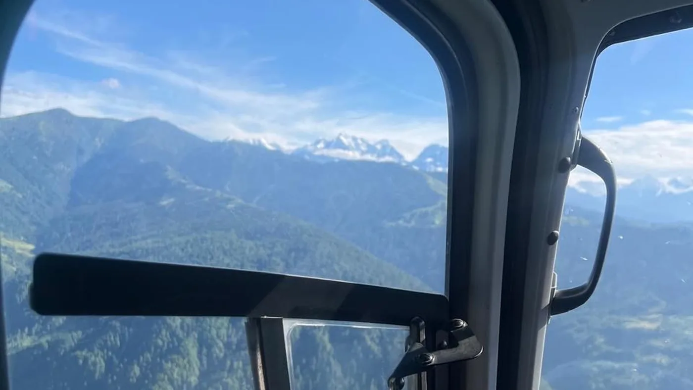 The Himalaya seen from an aircraft cabin window