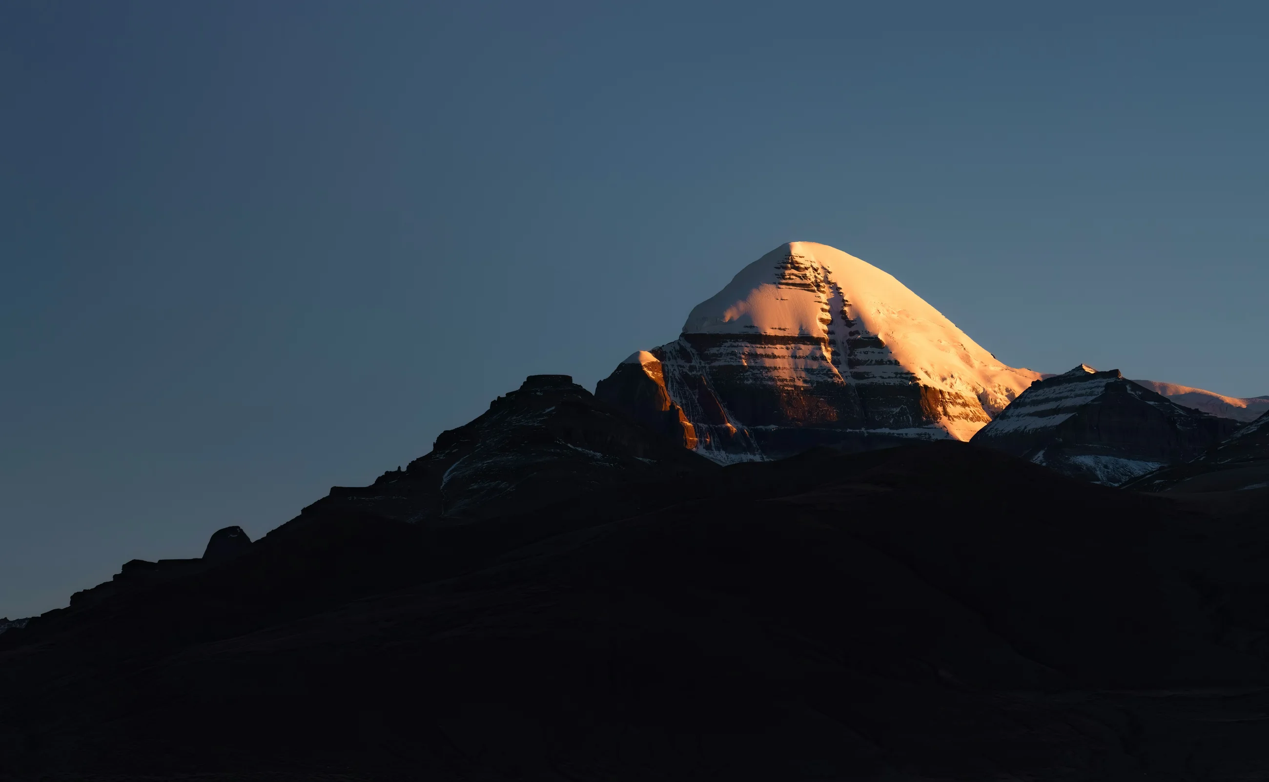 The Himalayan range seen from a helicopter over Nepal
